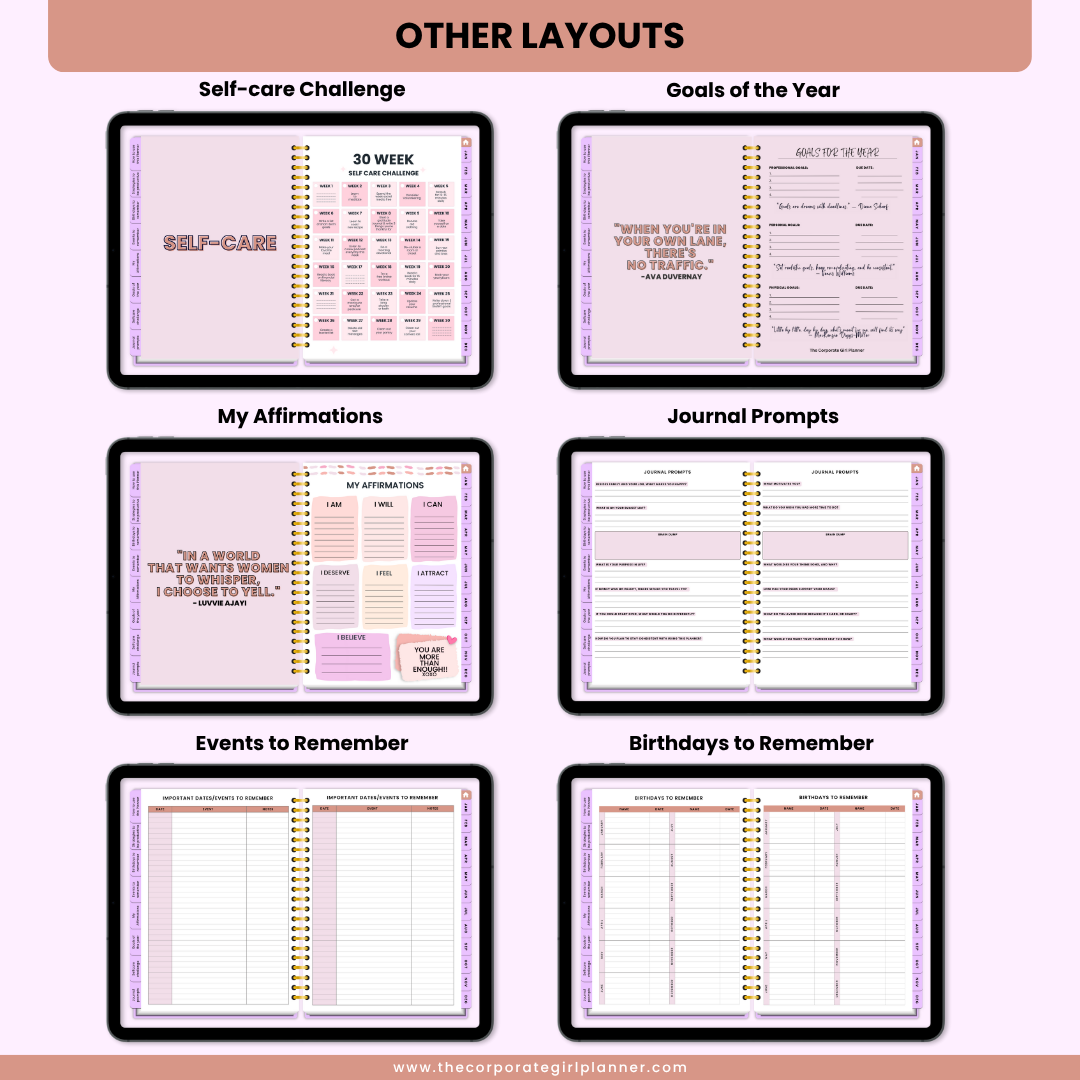2026 Corporate Girl Weekly Digital Planner - (Digital Download)
