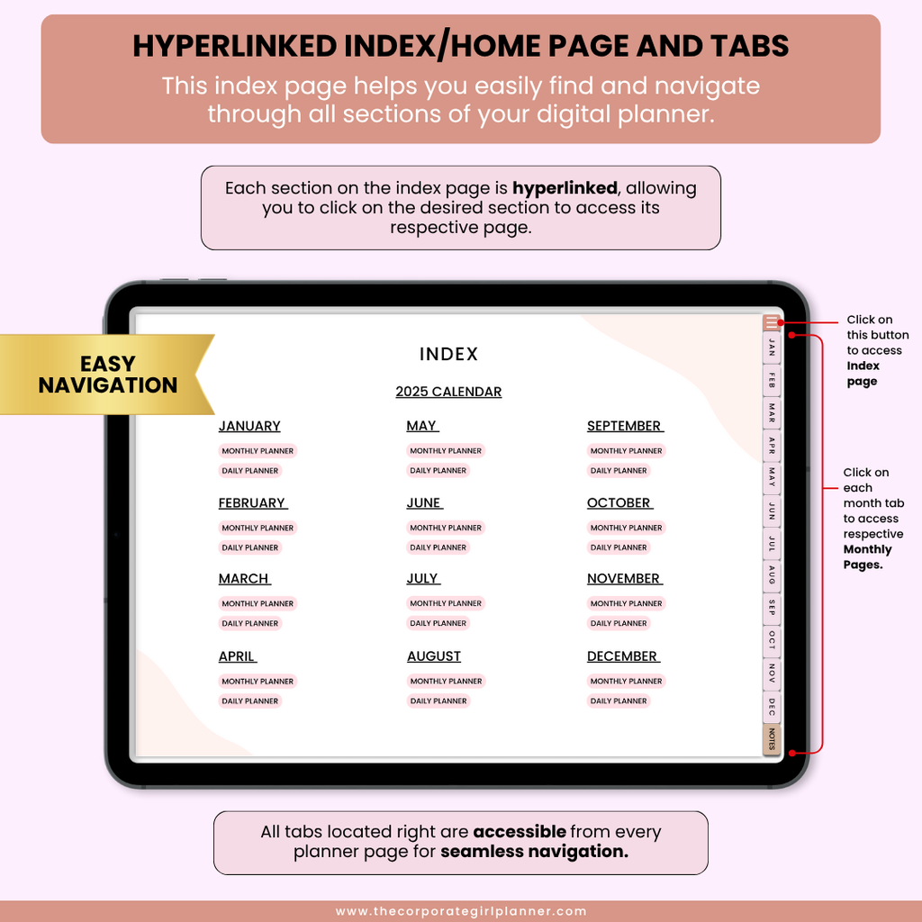 The Corporate Girl Daily Digital Planner 2026 (Digital Download)
