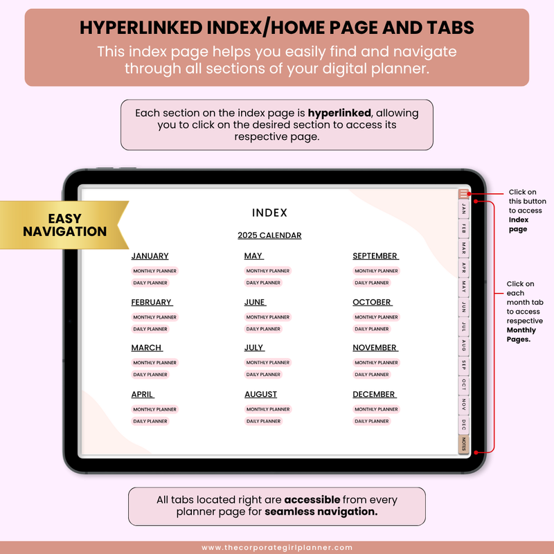 The Corporate Girl Daily Digital Planner 2025 (Digital Download)