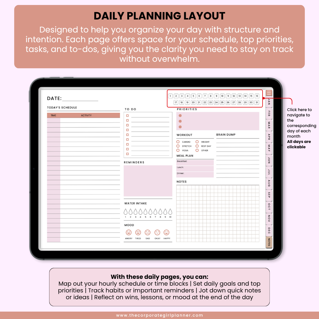 The Corporate Girl Daily Digital Planner 2026 (Digital Download)