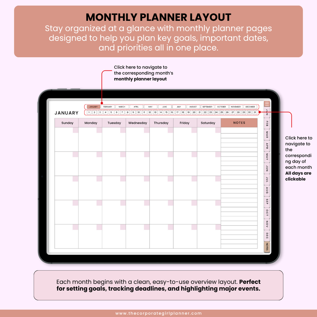 The Corporate Girl Daily Digital Planner 2026 (Digital Download)