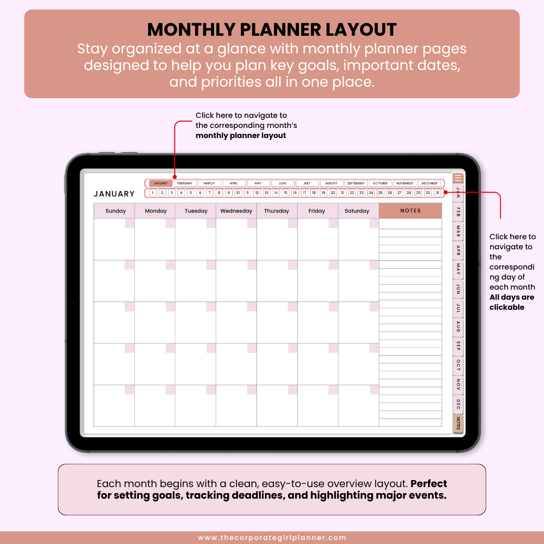 The Corporate Girl Daily Digital Planner 2026 (Digital Download)
