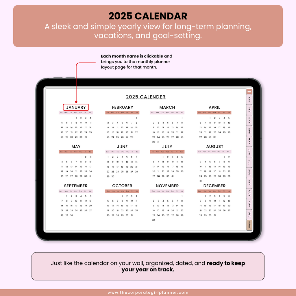 The Corporate Girl Daily Digital Planner 2026 (Digital Download)
