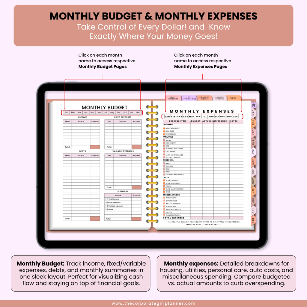 Digital Financial Planner (Digital Download)