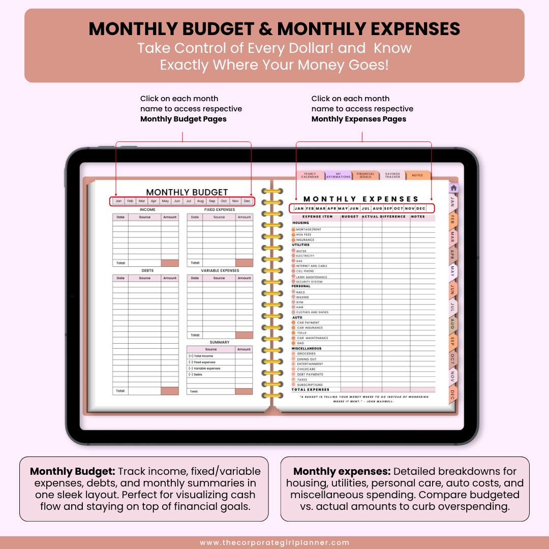 Digital Financial Planner (Digital Download)