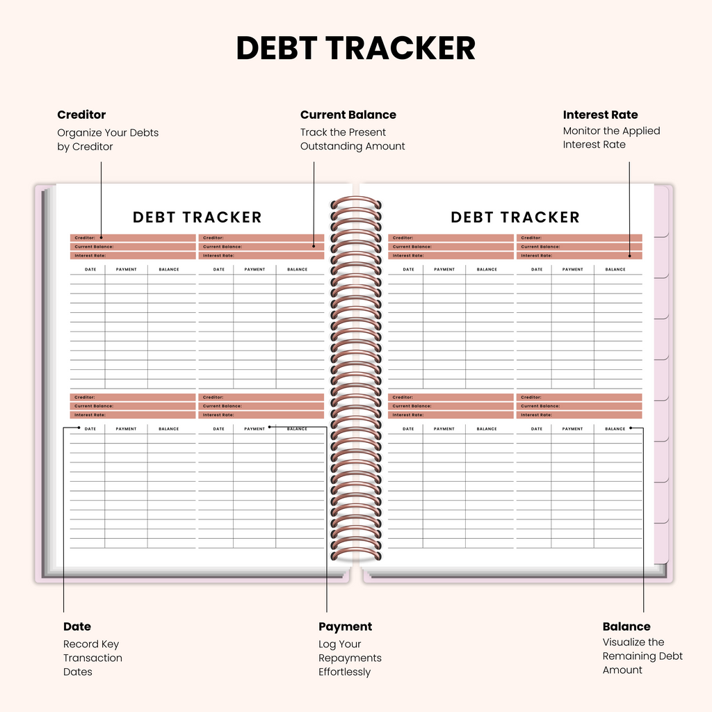 The Corporate Girl Planner, 6 month, Undated, Pink, Rosegold, 260 pages