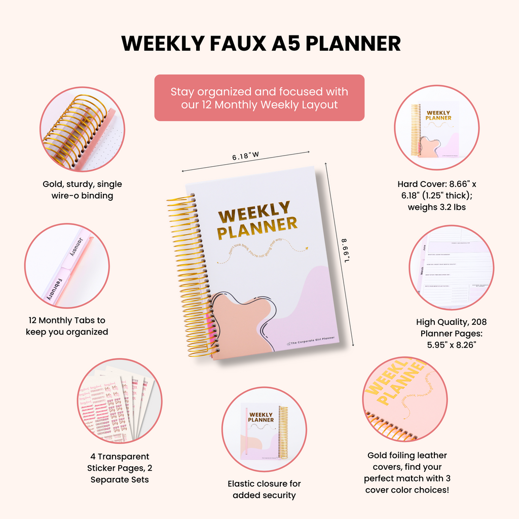 Corporate Girl Planner - 12 Month, Weekly Planner
