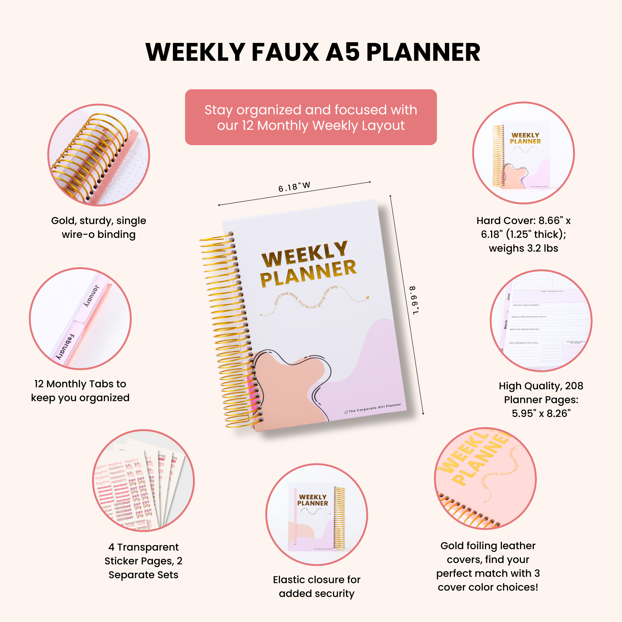 Corporate Girl Planner - 12 Month, Weekly Planner