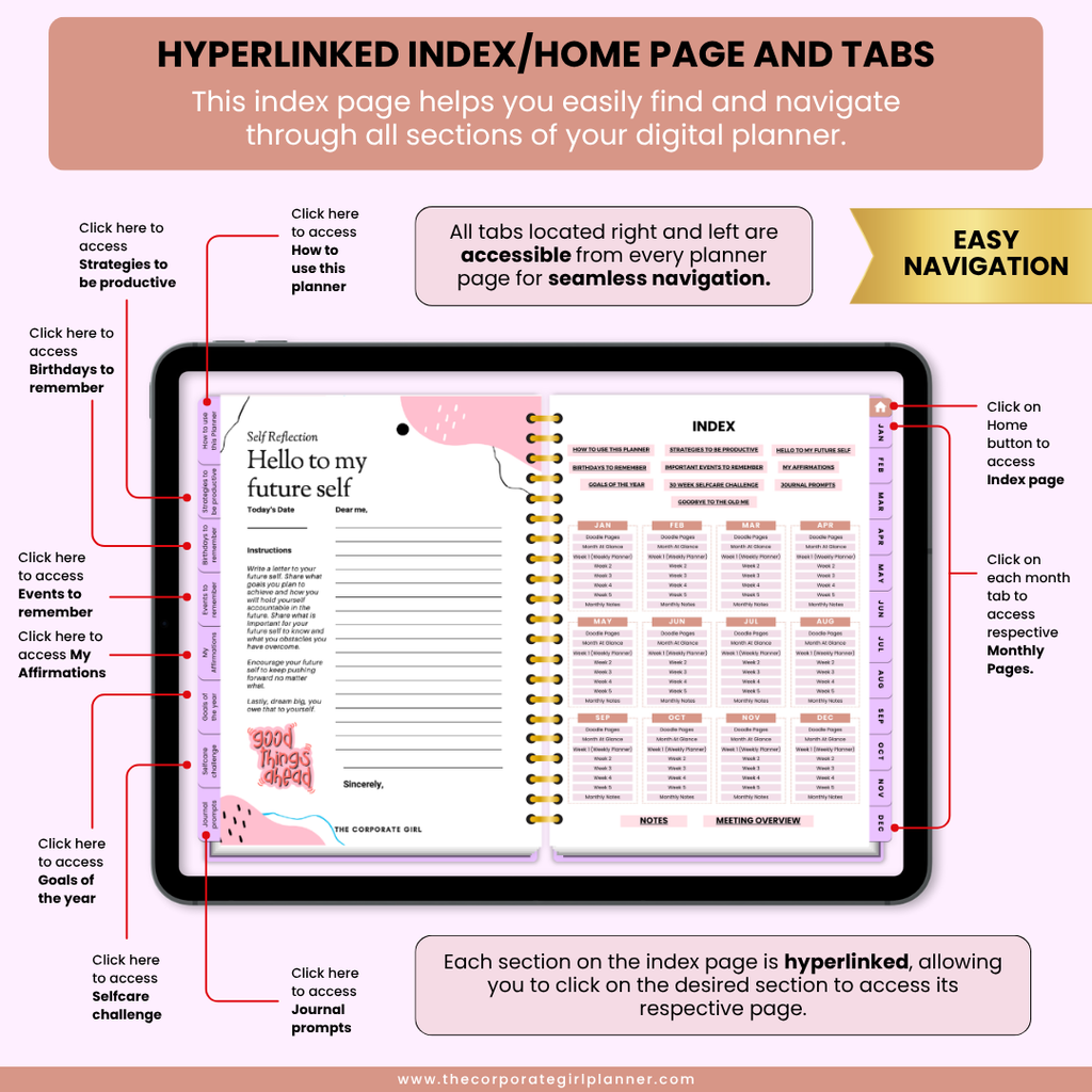 2026 Corporate Girl Weekly Digital Planner - (Digital Download)