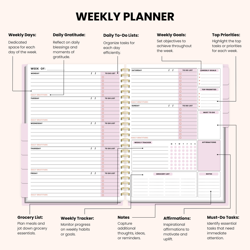 Corporate Girl Planner - 12 Month, Weekly Planner
