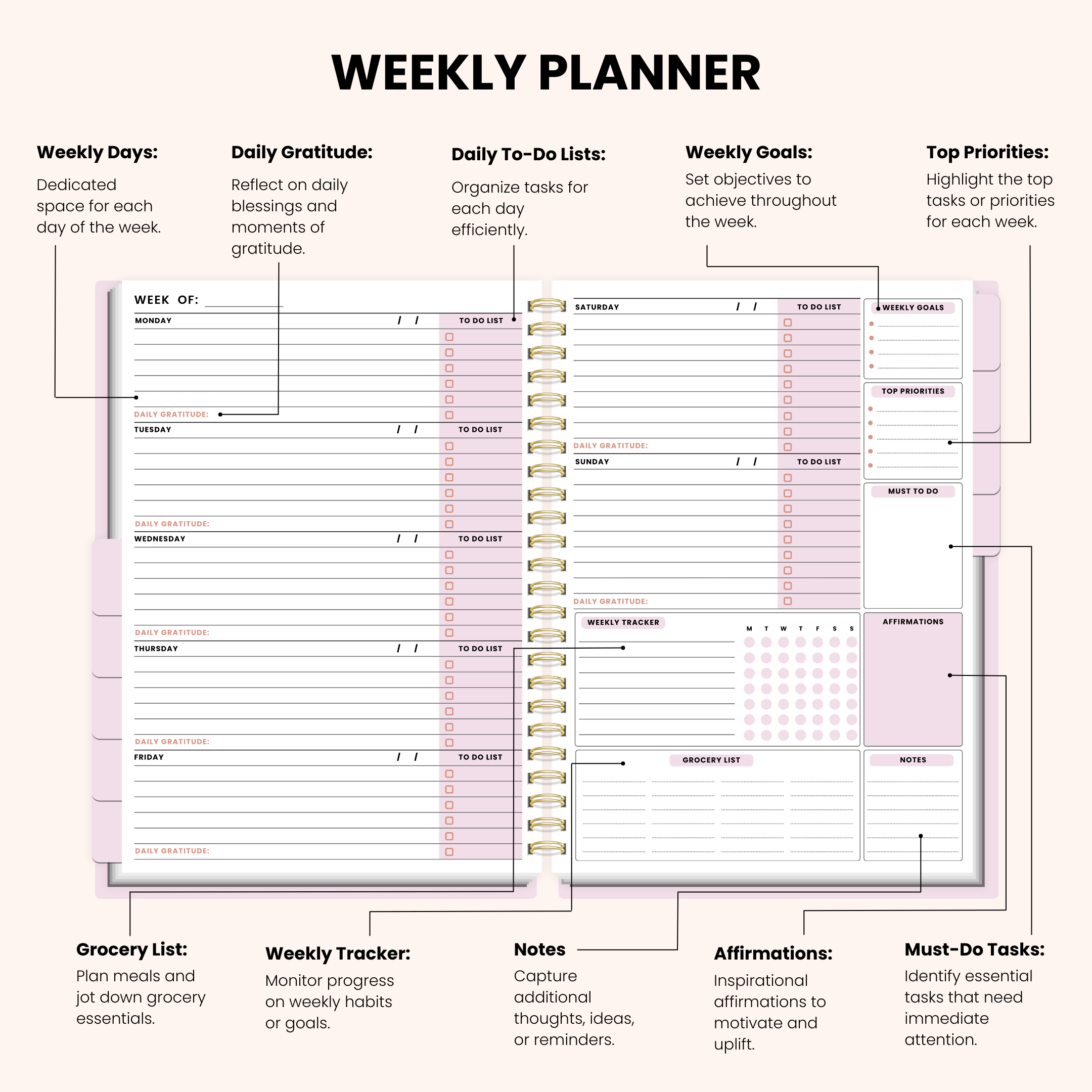 Corporate Girl Planner - 12 Month, Weekly Planner