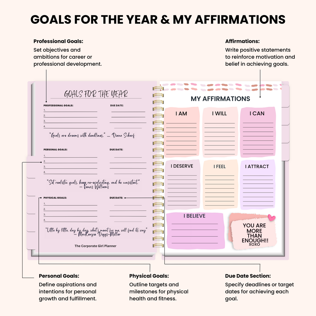 Corporate Girl Planner - 12 Month, Weekly Planner
