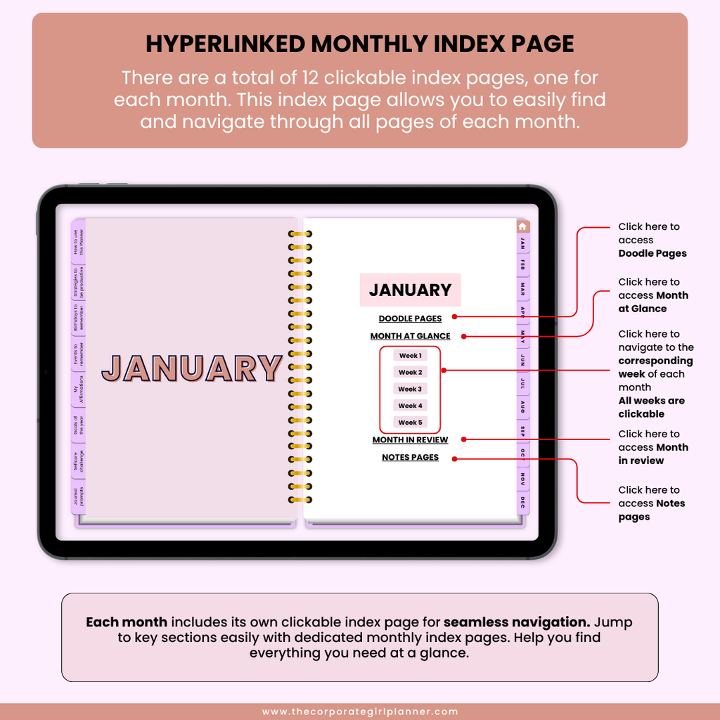 2026 Corporate Girl Weekly Digital Planner - (Digital Download)