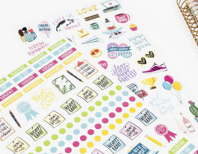 Corporate Girl Planner Getting Stuff Done Sticker pack is the perfect blend of fun and functionality to keep you on top of your goals, appointments, and to-dos—all while adding a stylish touch to your planner.