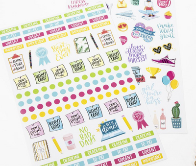 Corporate Girl Planner Getting Stuff Done Sticker pack is the perfect blend of fun and functionality to keep you on top of your goals, appointments, and to-dos—all while adding a stylish touch to your planner.