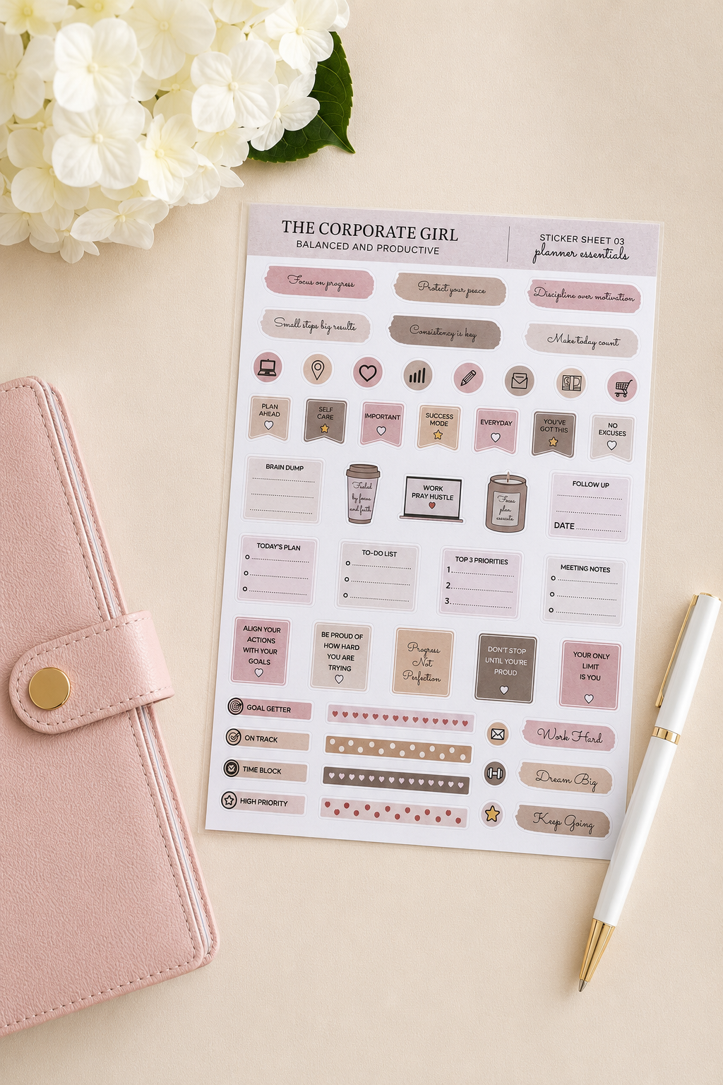 Balanced & Productive - Corporate Girl Planner Stickers