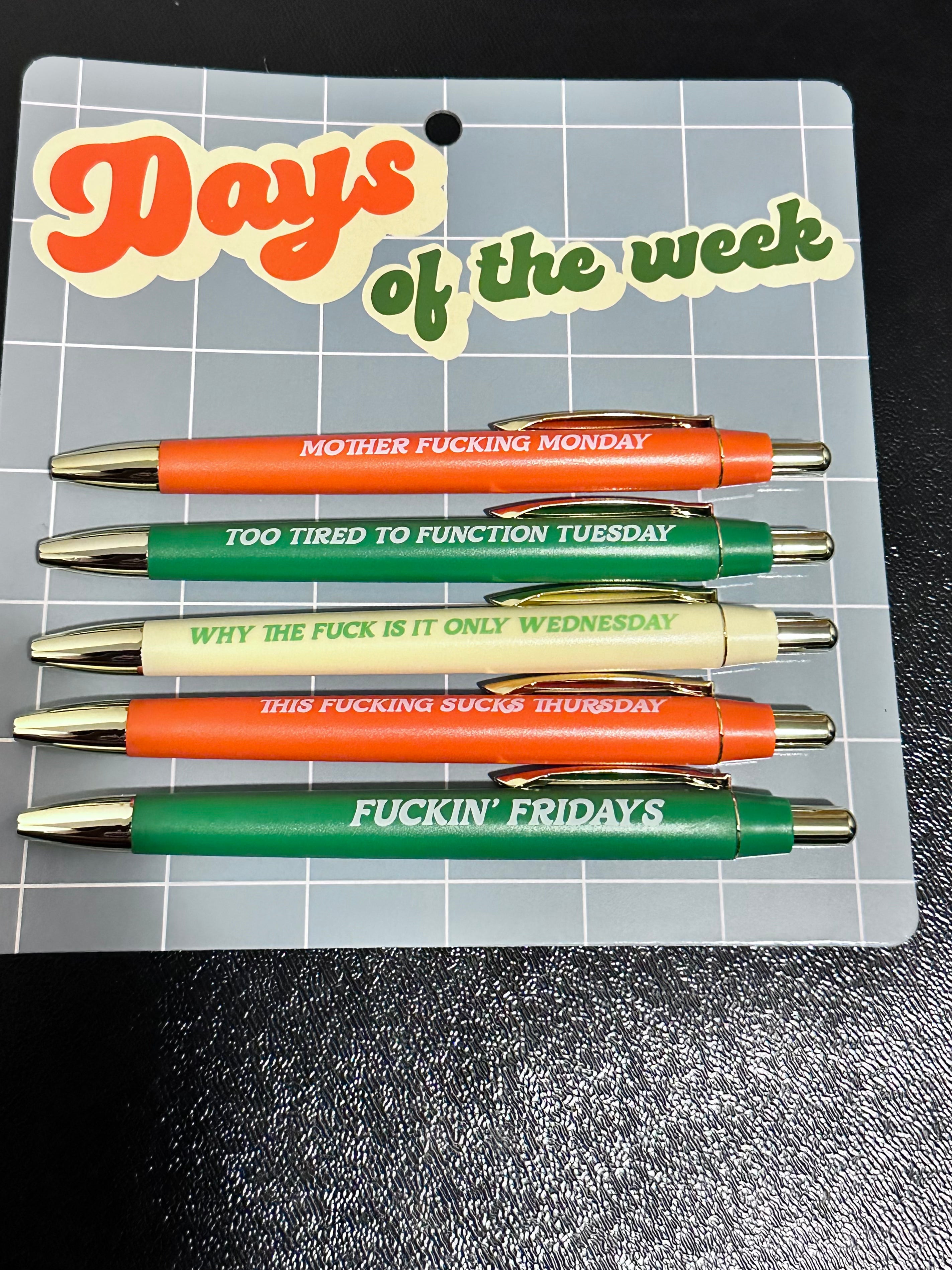 Days Of The Week Pens