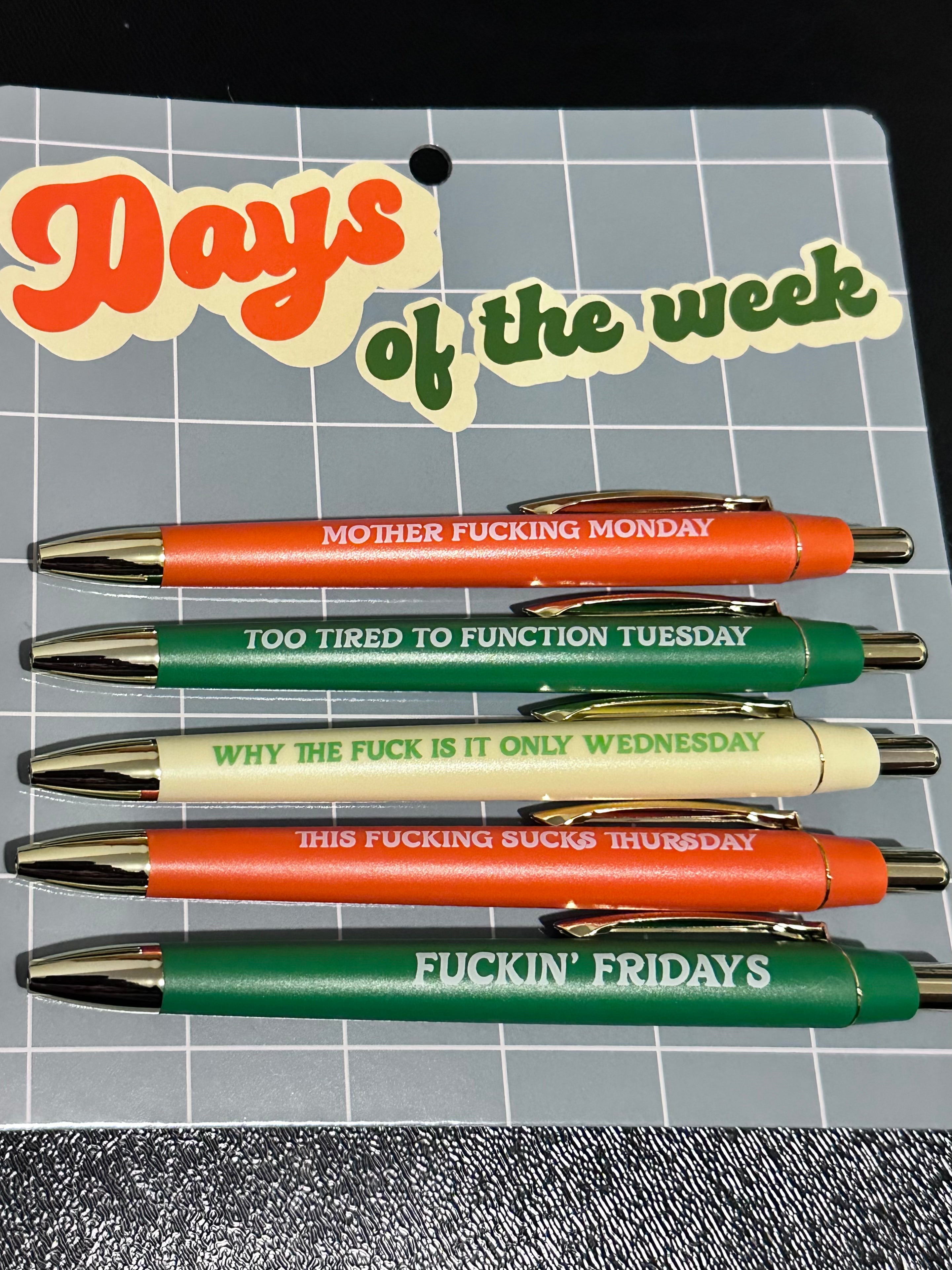 Days of The Week Pen Set