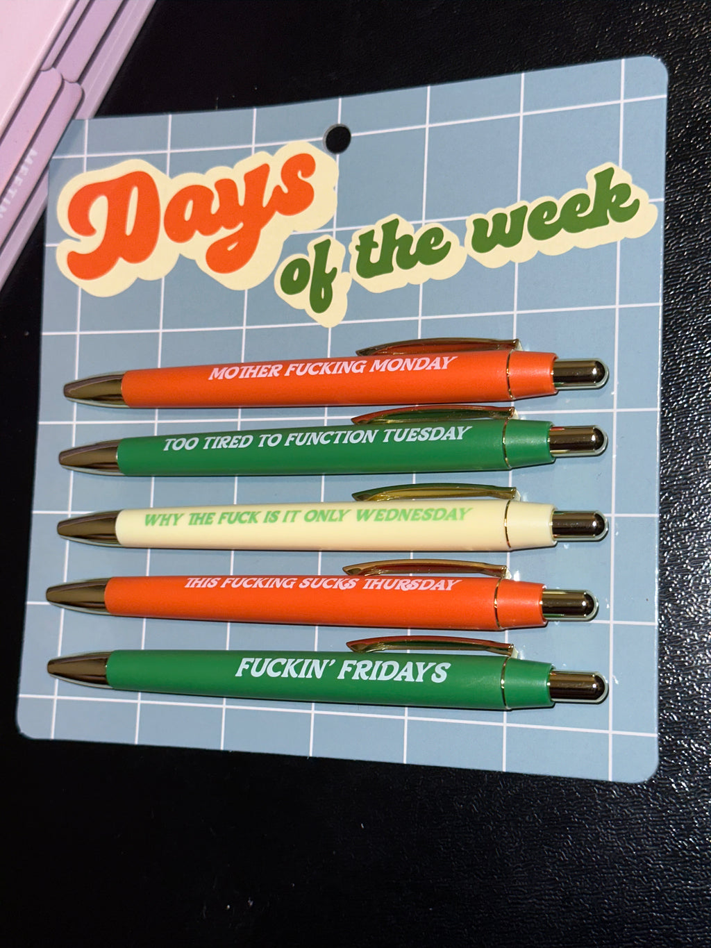 Days of The Week Pen Set