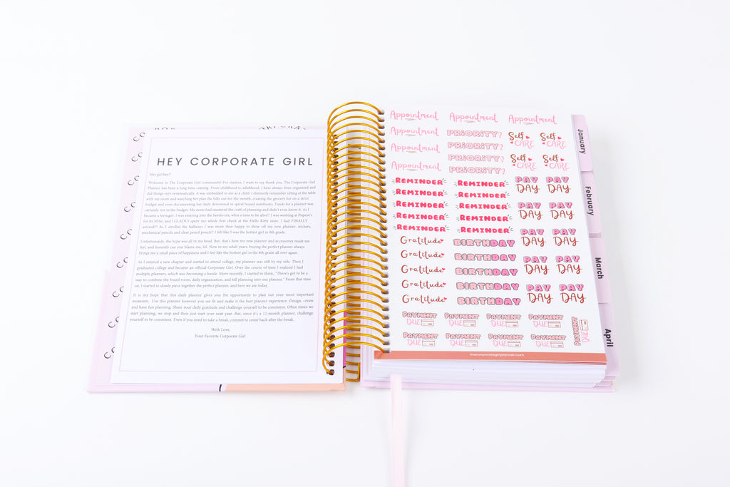 Corporate Girl Planner - 12 Month, Weekly Planner