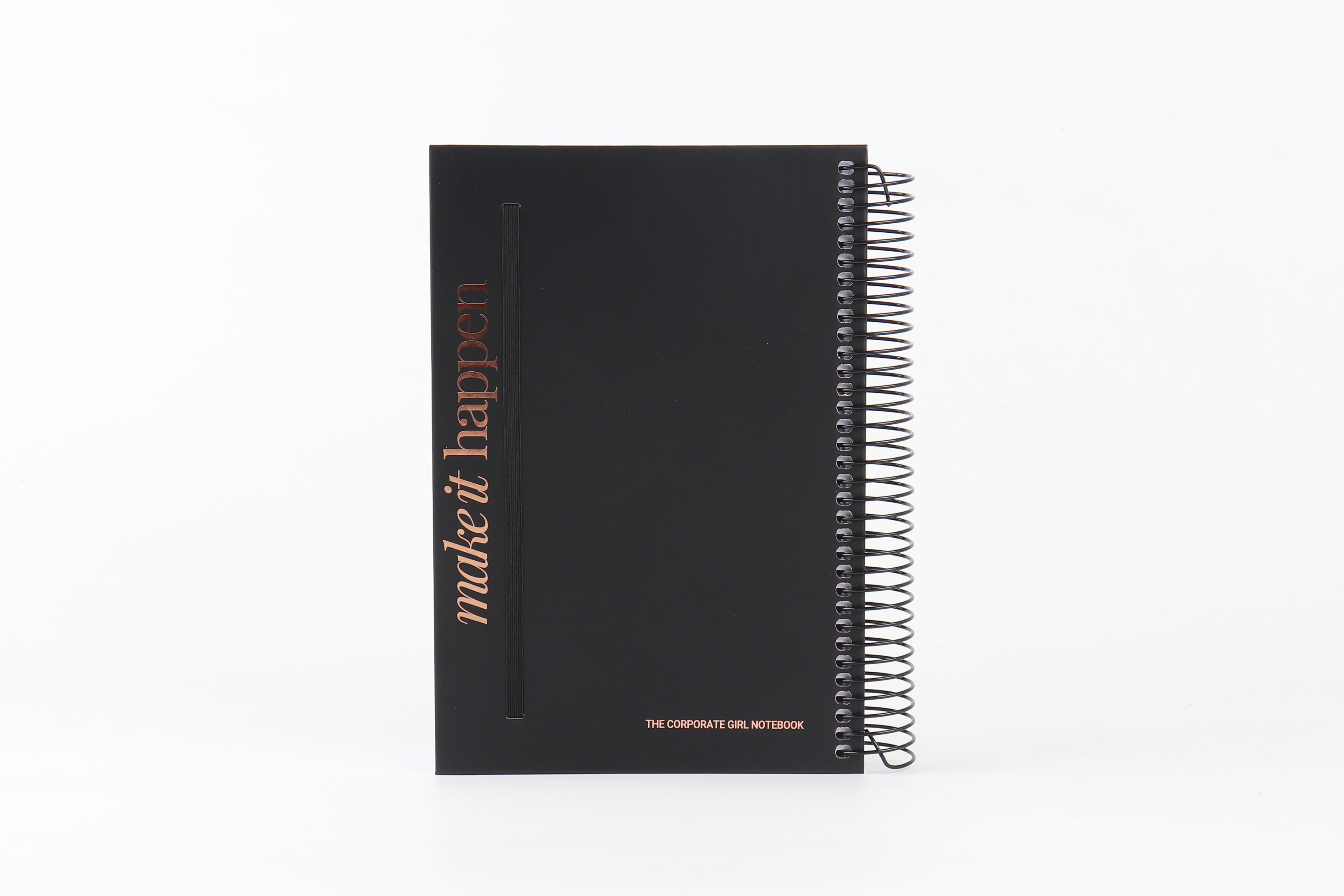 Make It Happen - Black and Rose Gold - Notebook