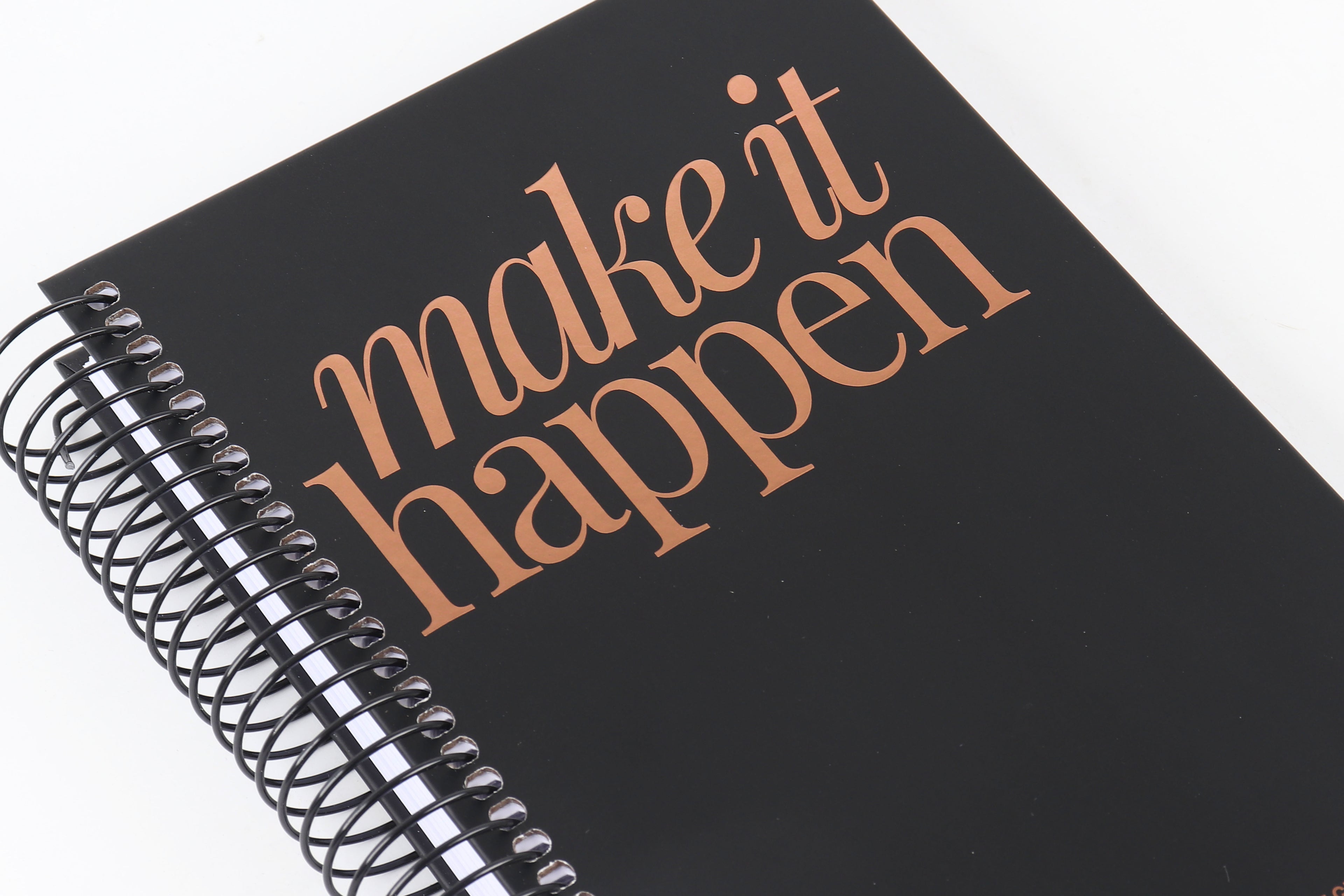 Make It Happen - Black and Rose Gold - Notebook