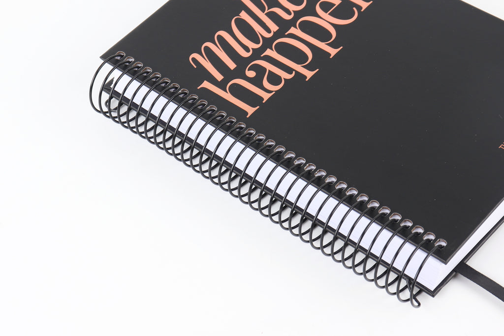 Make It Happen - Black and Rose Gold - Notebook