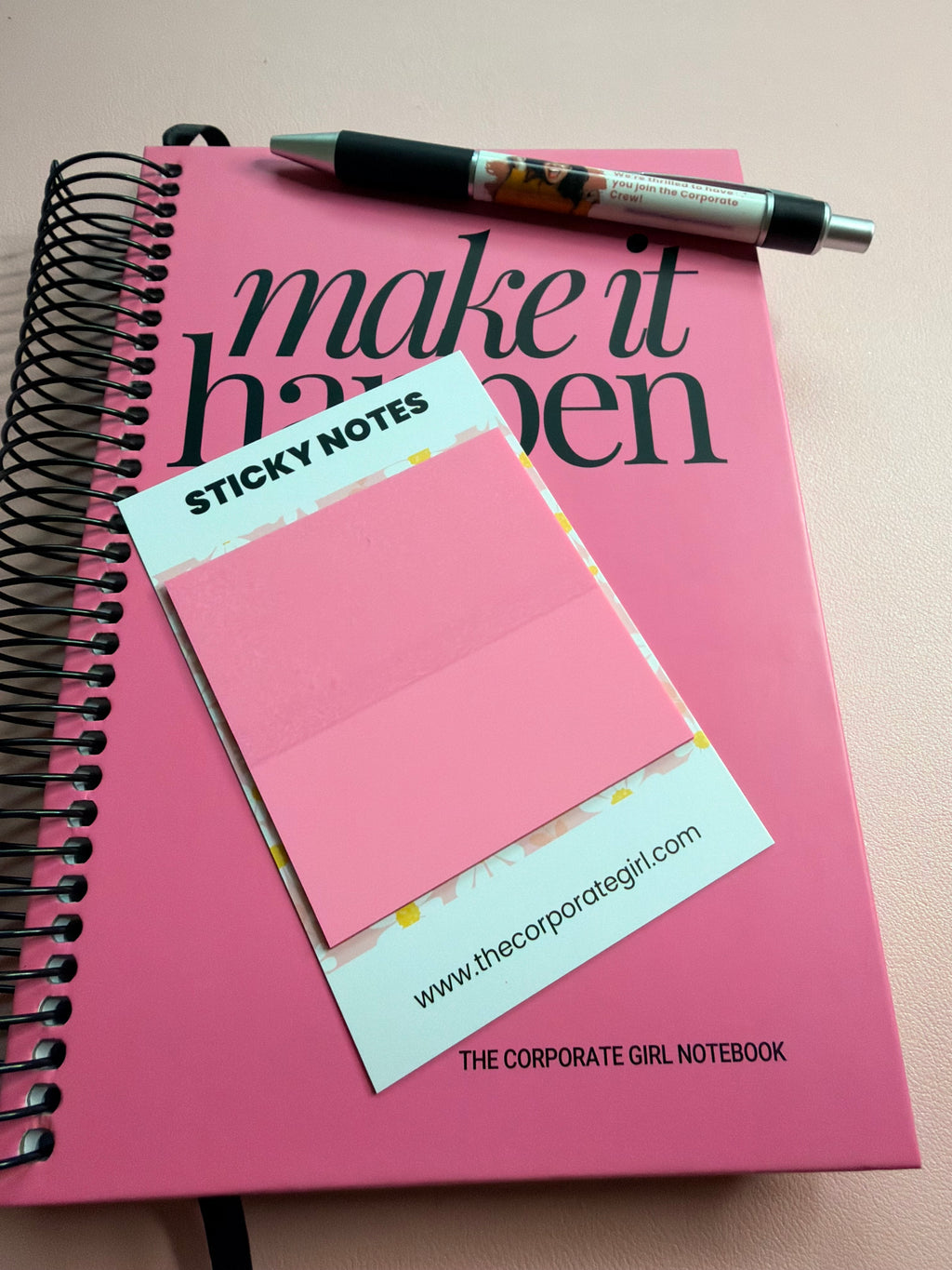 Pink Square Sticky Note