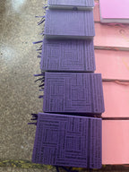 Purple A5 notebook with holographic edges. 