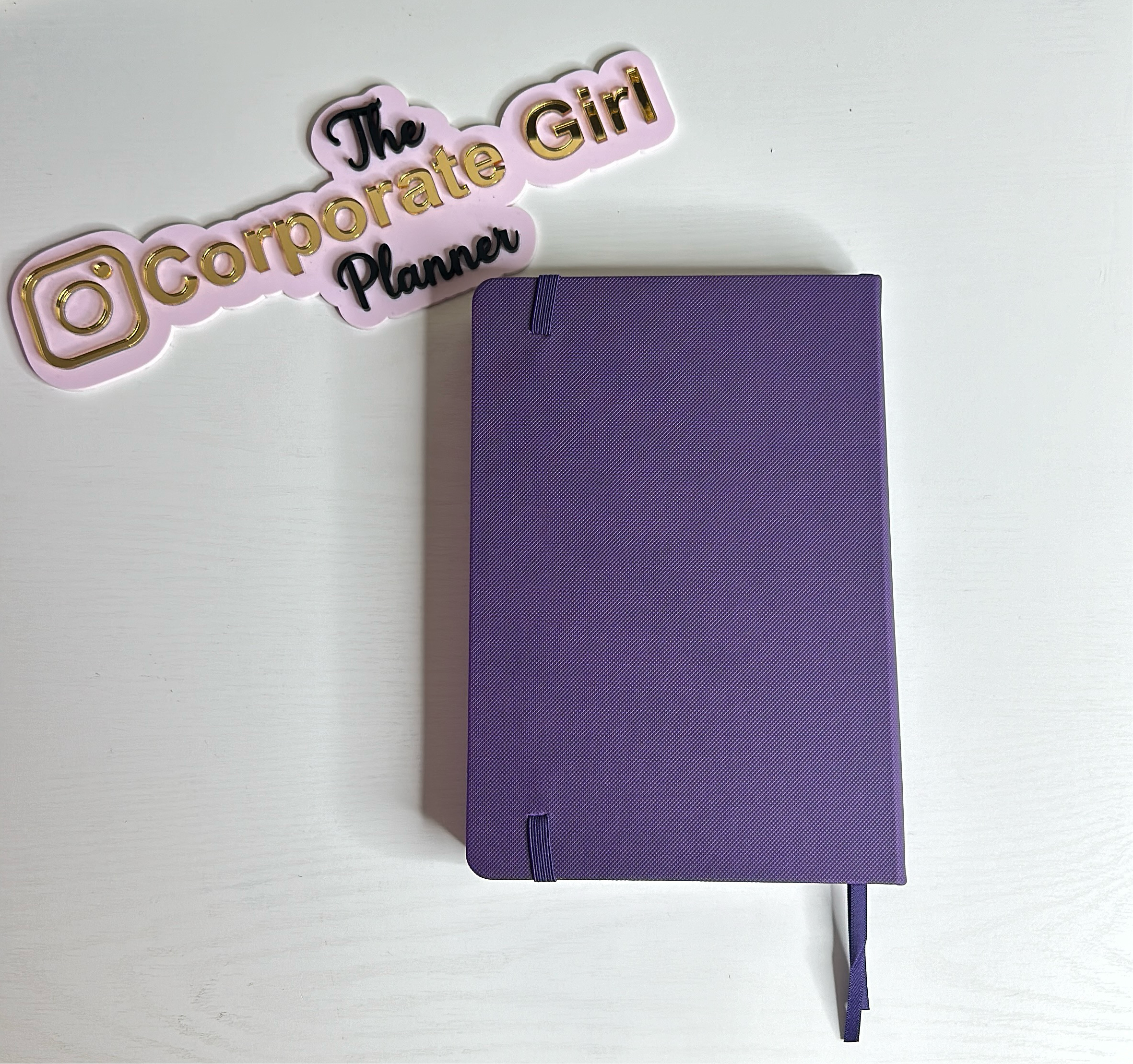 Purple Faux Leather Notebook with Pocket