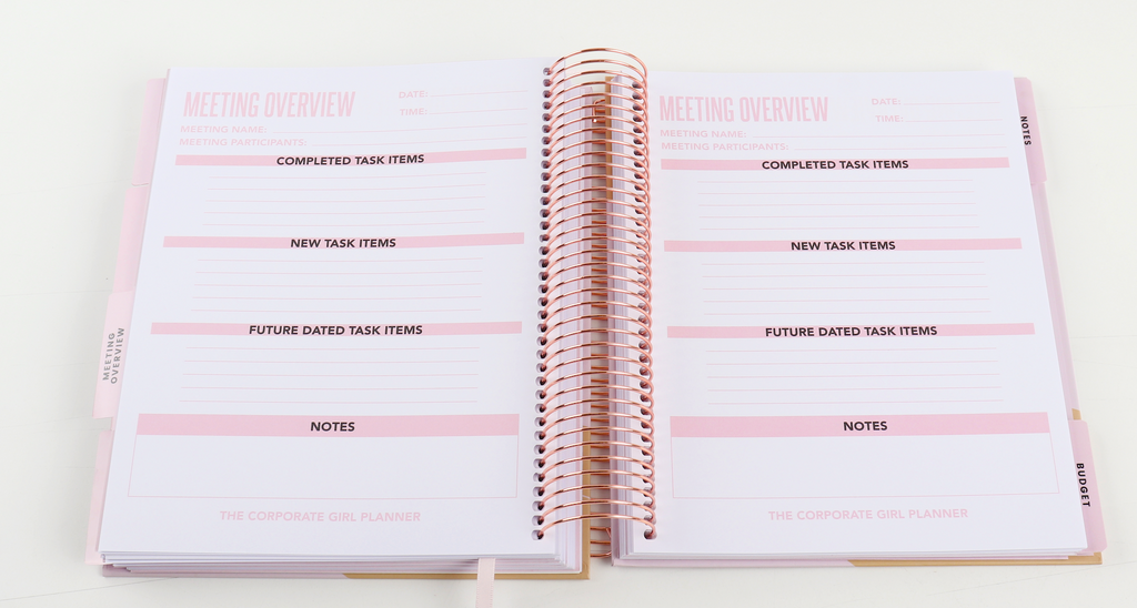 The Corporate Girl Planner, 6 month, Undated, Pink, Rosegold, 260 pages