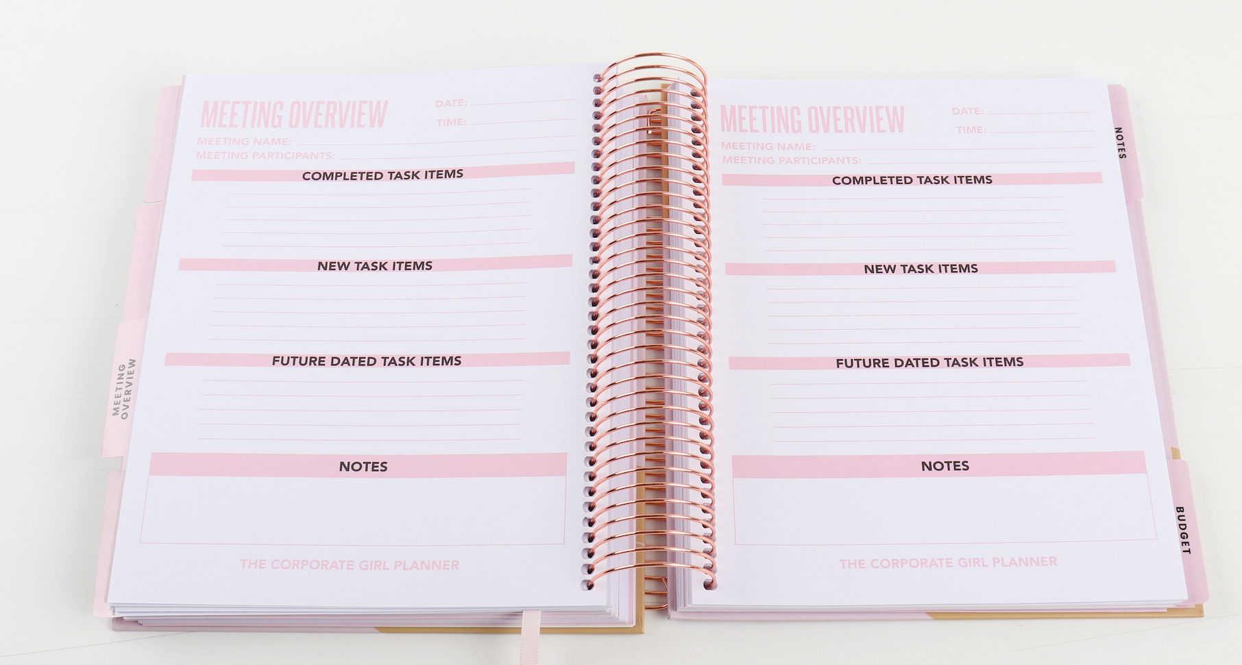 The Corporate Girl Planner, 6 month, Undated, Pink, Rosegold, 260 pages