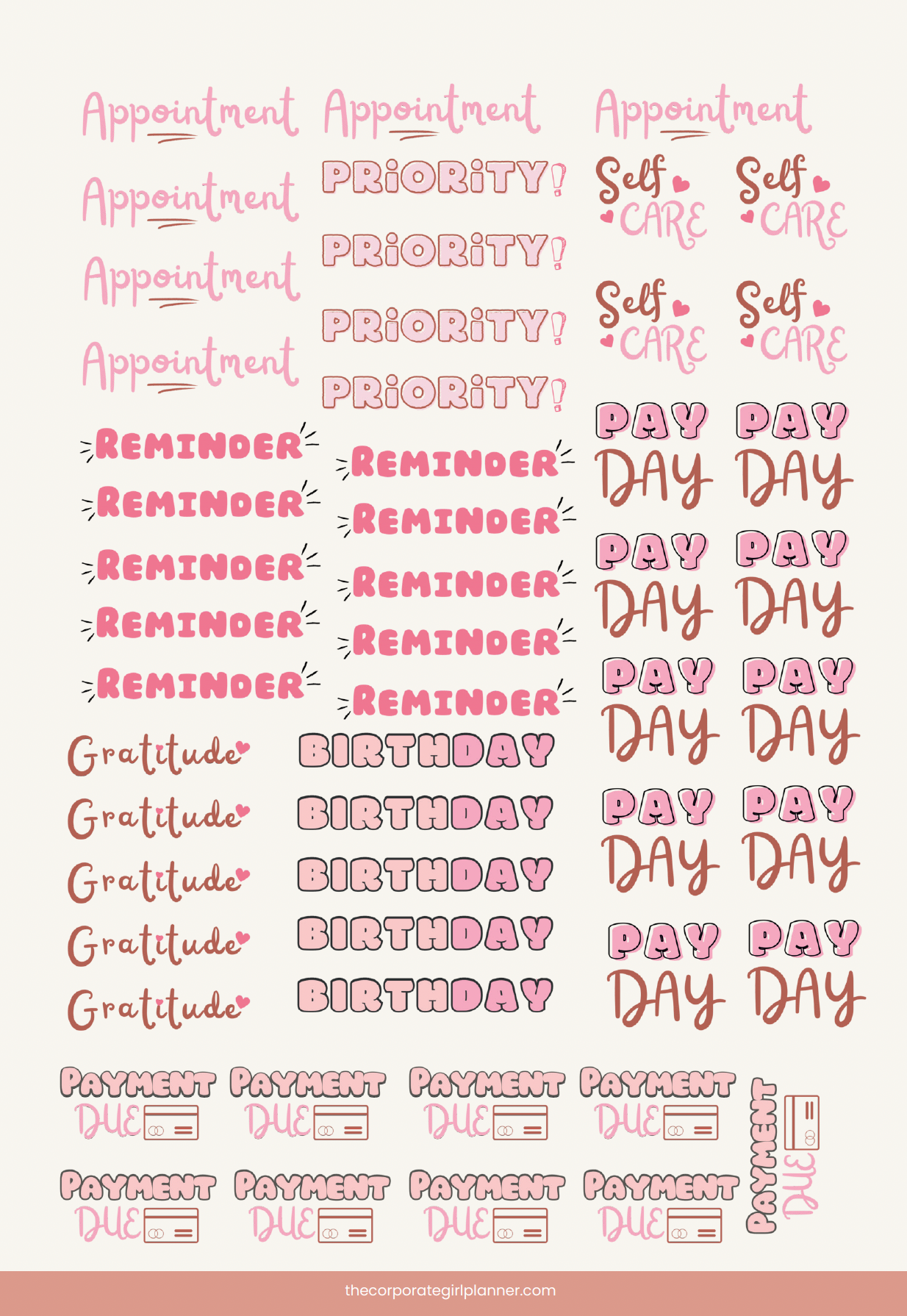 Corporate Girl Planner - 12 Month, Weekly Planner