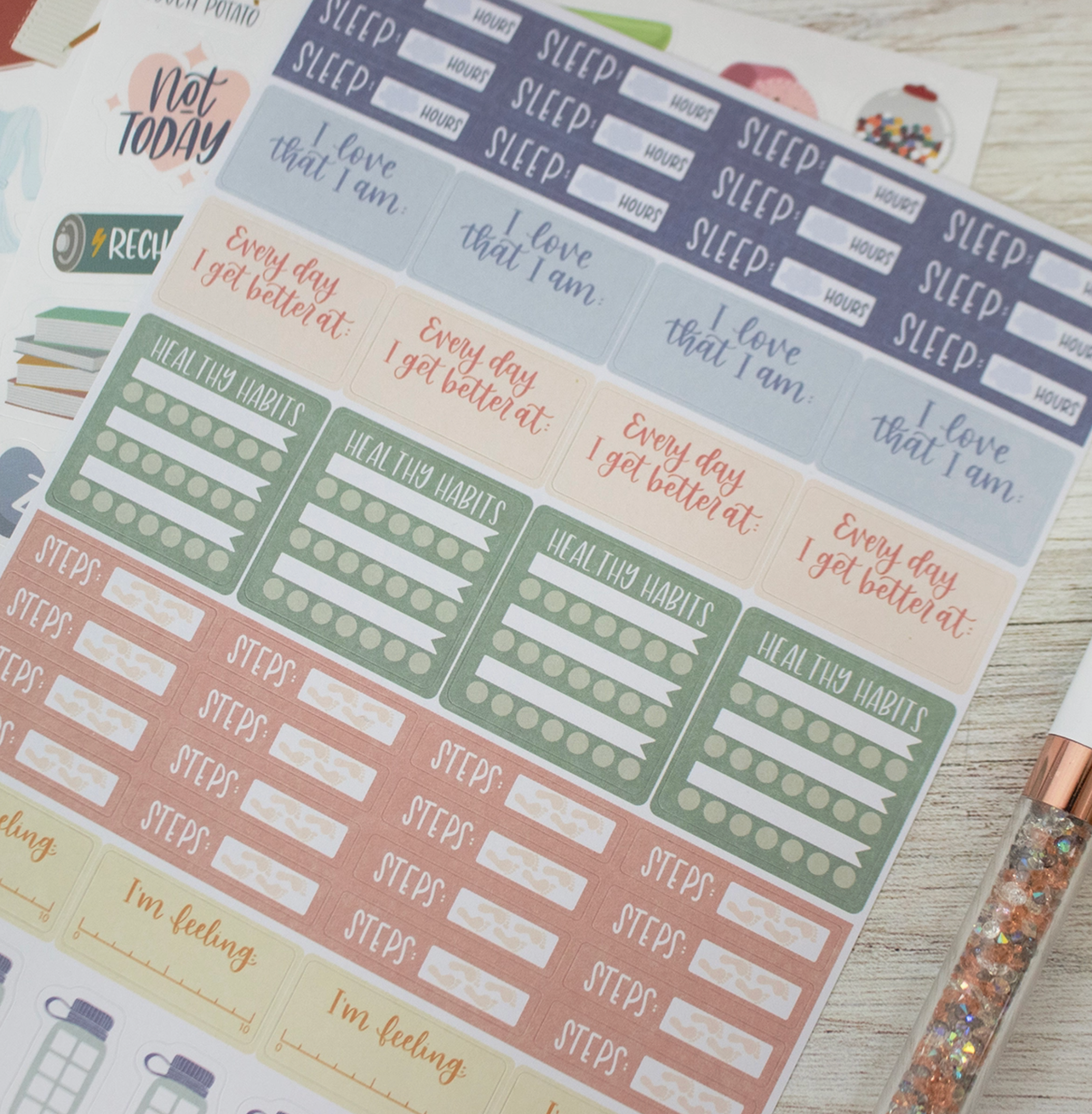 Corporate Girl Planner Self Care Stickers