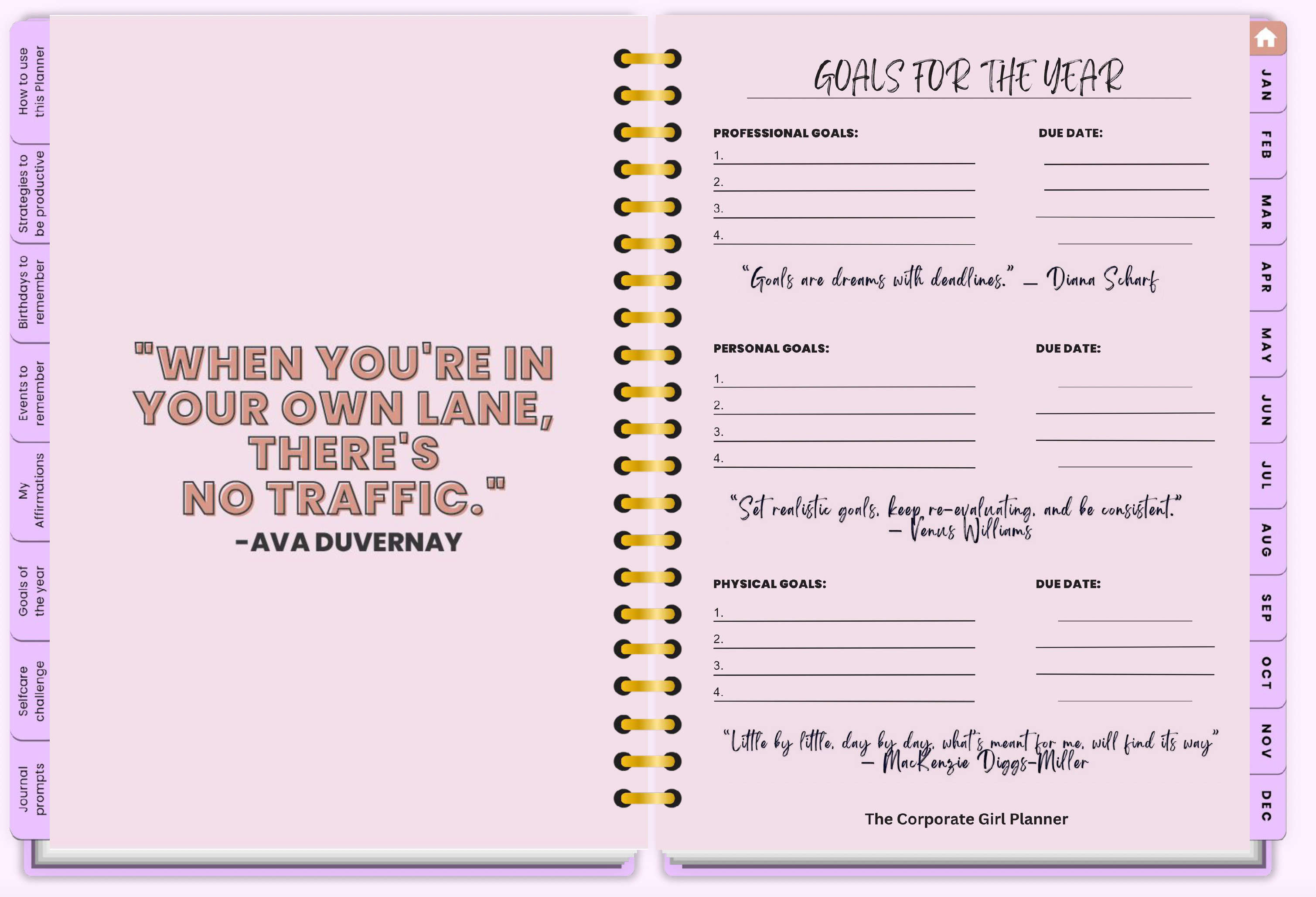 2026 Corporate Girl Weekly Digital Planner - (Digital Download)