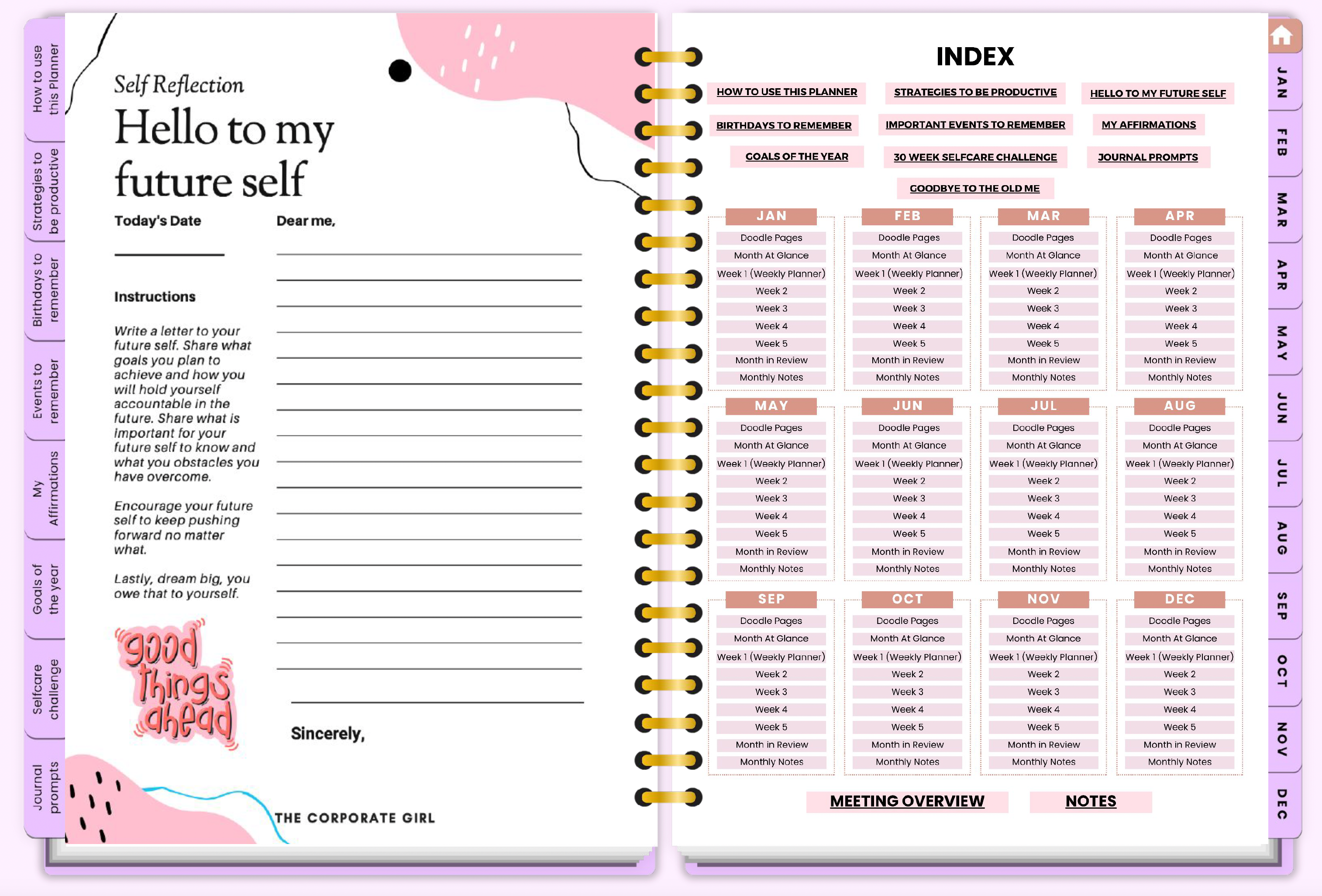 2026 Corporate Girl Weekly Digital Planner - (Digital Download)