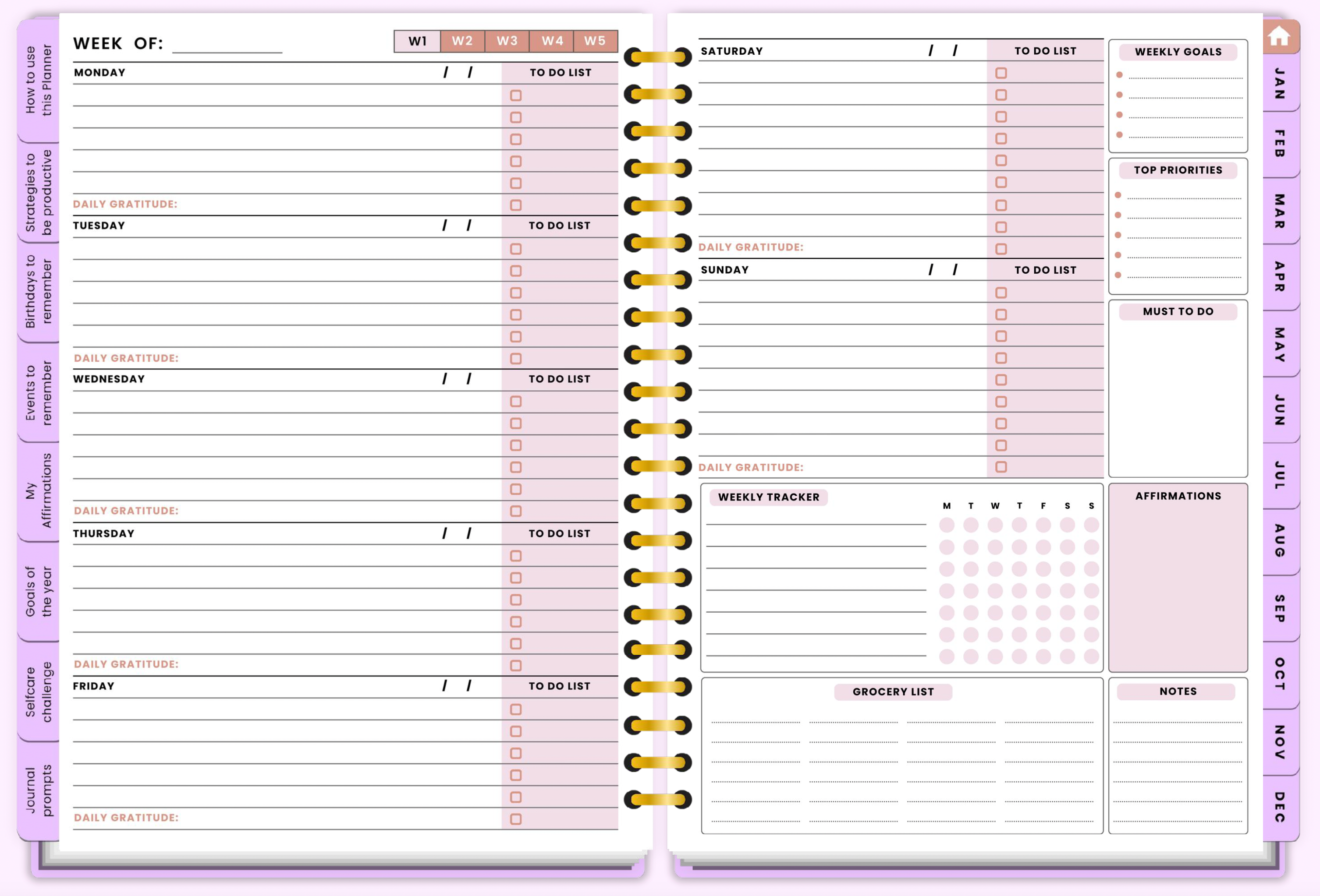 2026 Corporate Girl Weekly Digital Planner - (Digital Download)