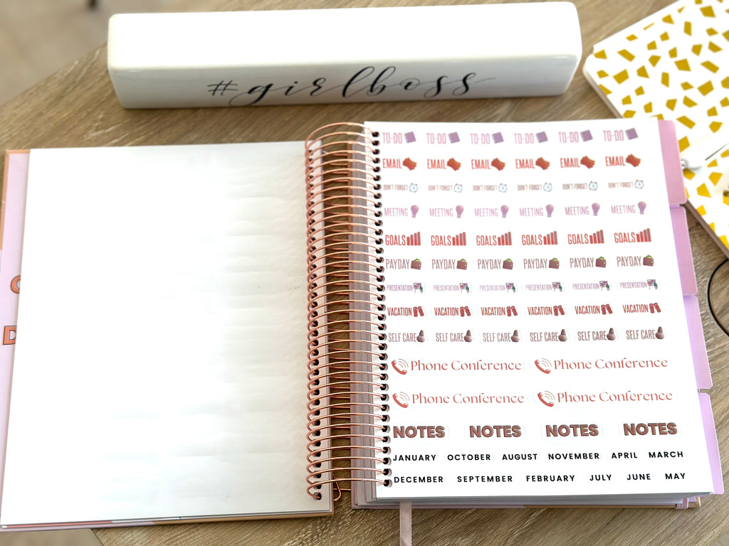 The Corporate Girl Planner, 6 month, Undated, Pink, Rosegold, 260 pages
