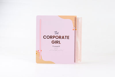 The Corporate Girl Daily Planner Undated, with stickers, meeting notes, daily dockets, birthdays to remember, notes section and a budget section. 