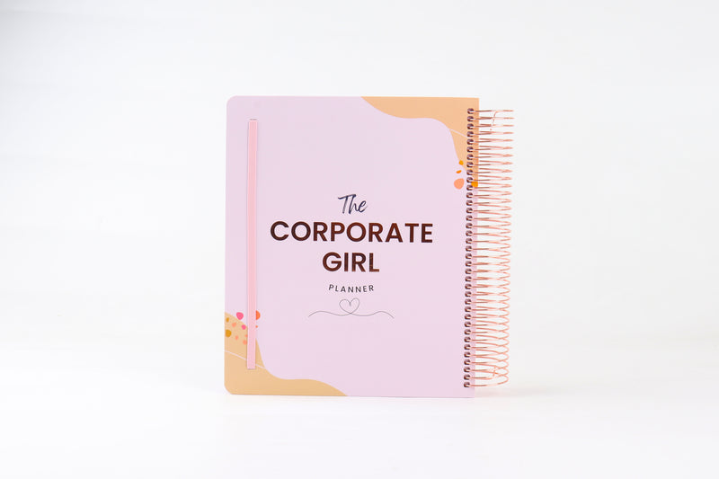 The Corporate Girl Daily Planner Undated, with stickers, meeting notes, daily dockets, birthdays to remember, notes section and a budget section. 