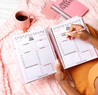 The Corporate Girl Daily Planner Undated, with stickers, meeting notes, daily dockets, birthdays to remember, notes section and a budget section. 