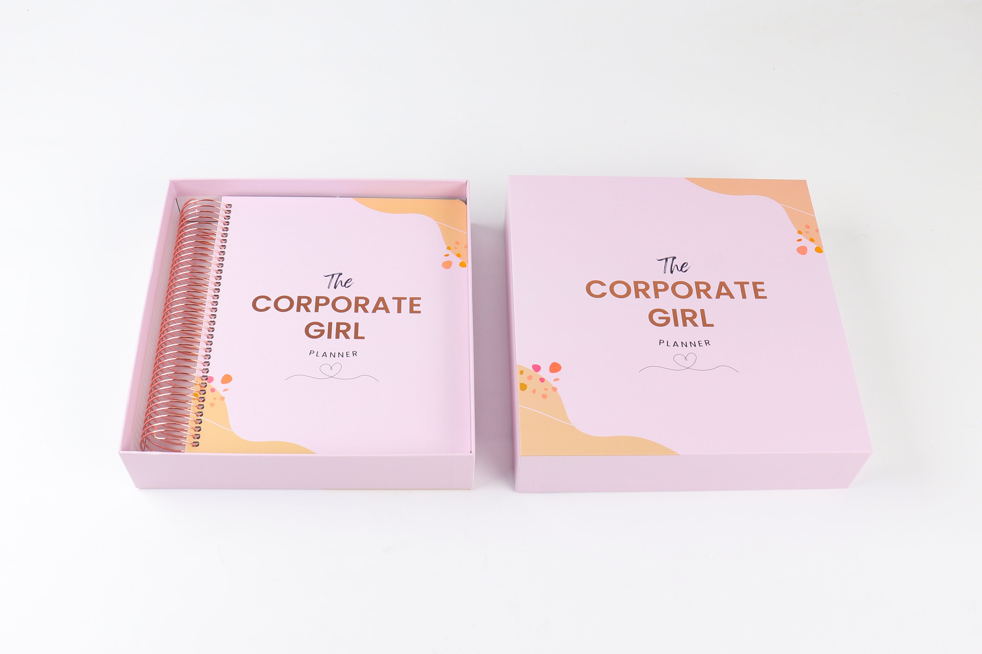 The Corporate Girl Daily Planner Undated, with stickers, meeting notes, daily dockets, birthdays to remember, notes section and a budget section. 