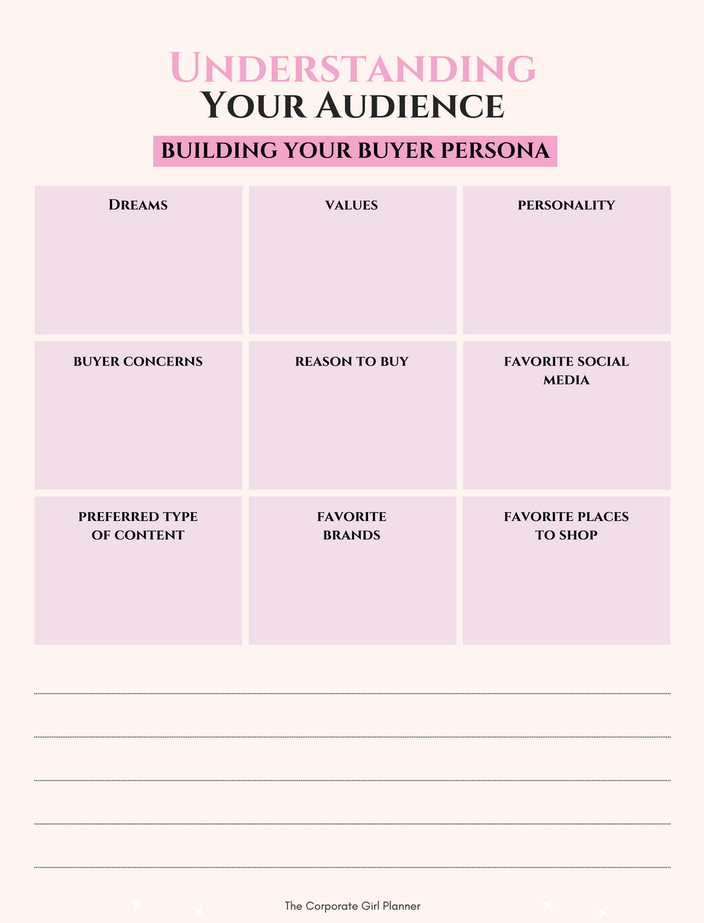 The Corporate Girl Planner Buyer Persona Ebook
