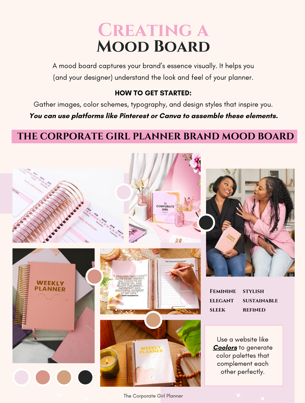 The Corporate Girl Planner Moodboard for the Ebook