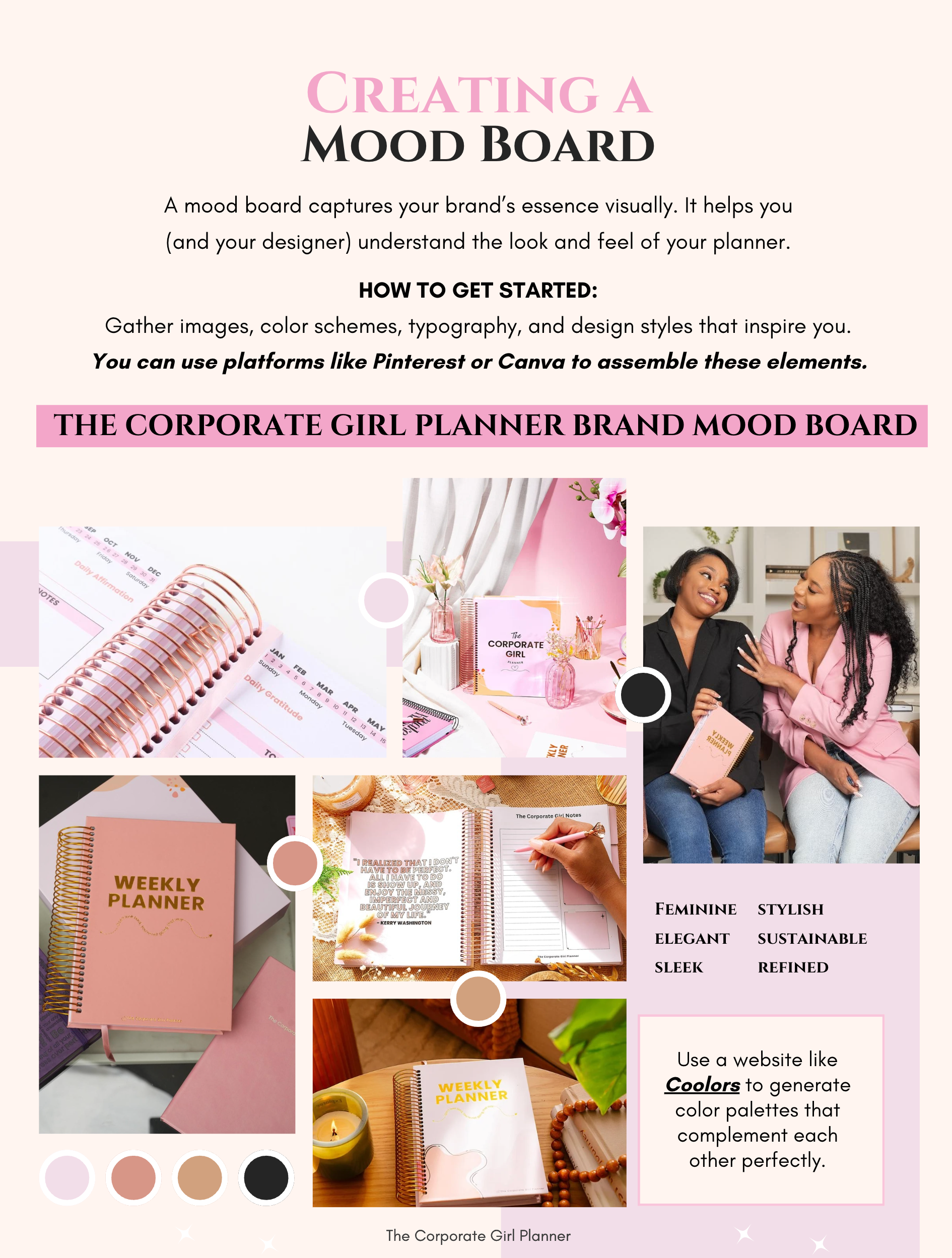 The Corporate Girl Planner Moodboard for the Ebook
