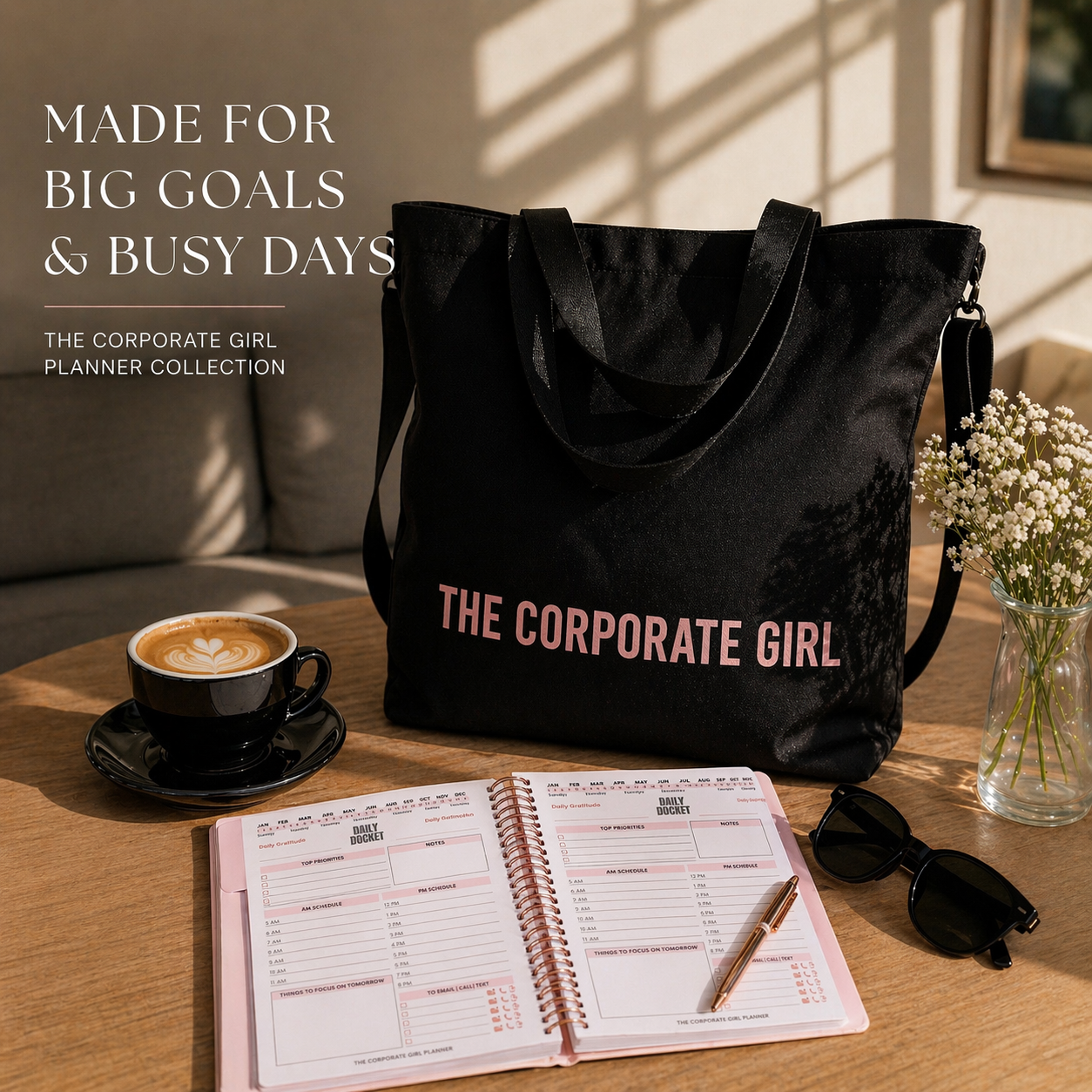 The Corporate Girl Tote Bag and Planner