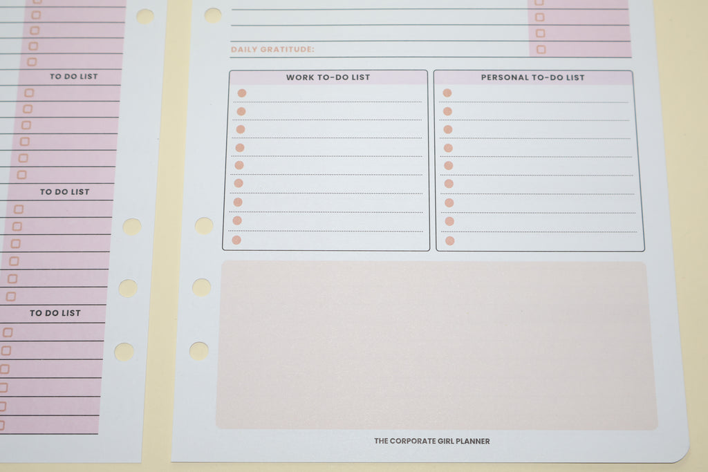 Weekly layout Personal and Work To-Do list