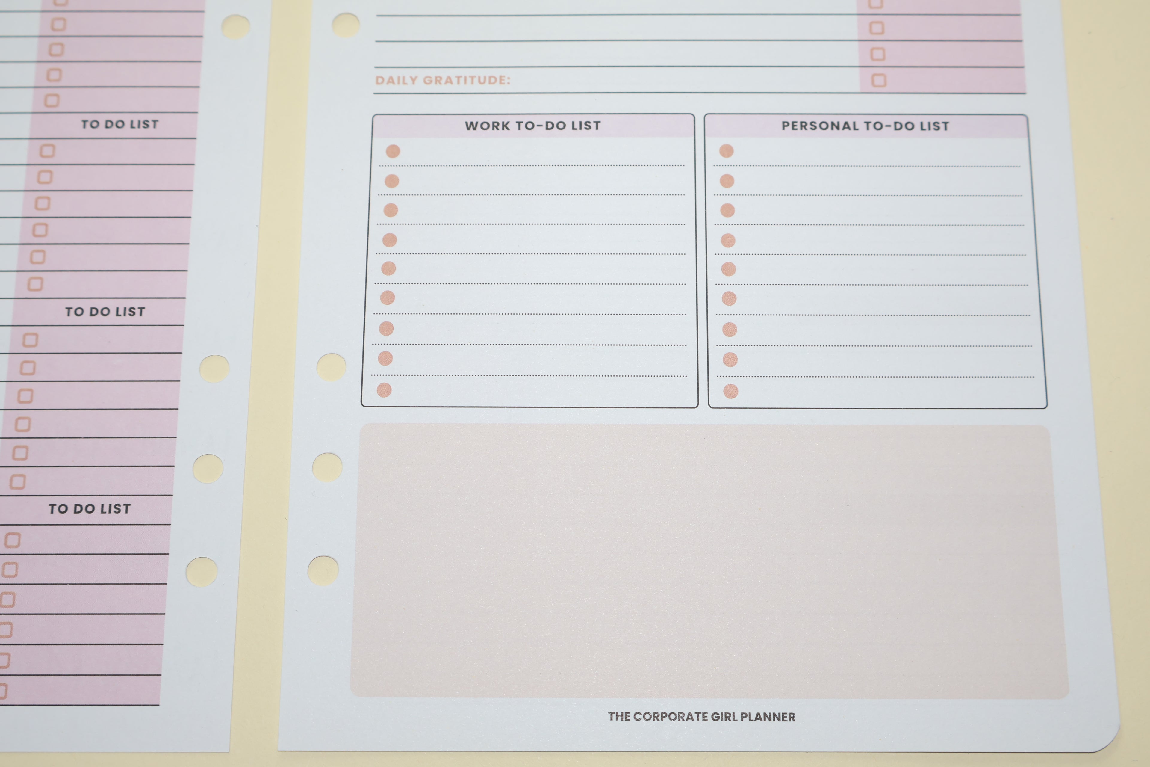 Weekly layout Personal and Work To-Do list